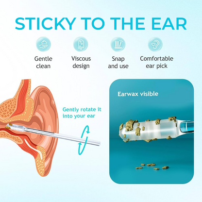 Sticky Ear Cleaning Sticks | Instantly Lifts Wax Out Without Pushing 1 Box/24 PCS