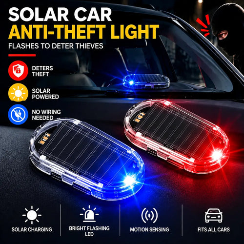 ⏳ LAST DAY: 50% OFF 🚨Solar-Powered Car Security Warning Light Mixed Colors – Red & Blue🔥