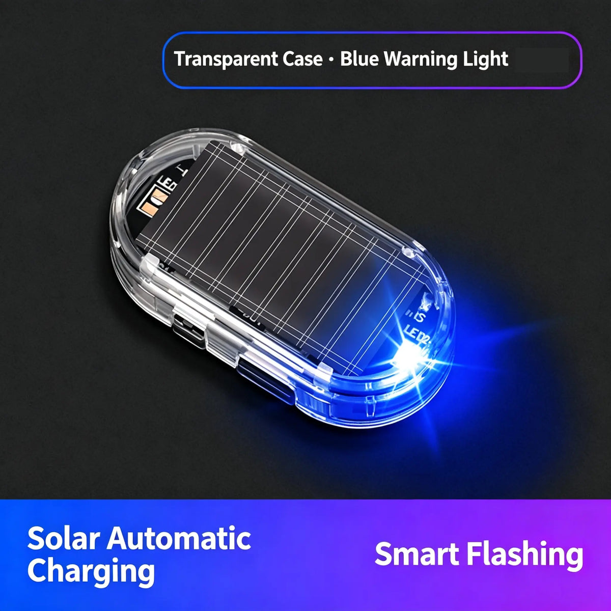 ⏳ LAST DAY: 50% OFF 🚨Solar-Powered Car Security Warning Light Mixed Colors – Red & Blue🔥