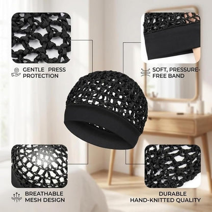 🌙 3-Piece Stretchy Wide-Edge Sleeping Cap Set
