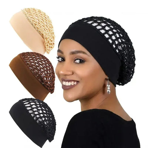 🌙 3-Piece Stretchy Wide-Edge Sleeping Cap Set