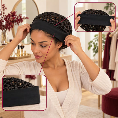 🌙 3-Piece Stretchy Wide-Edge Sleeping Cap Set